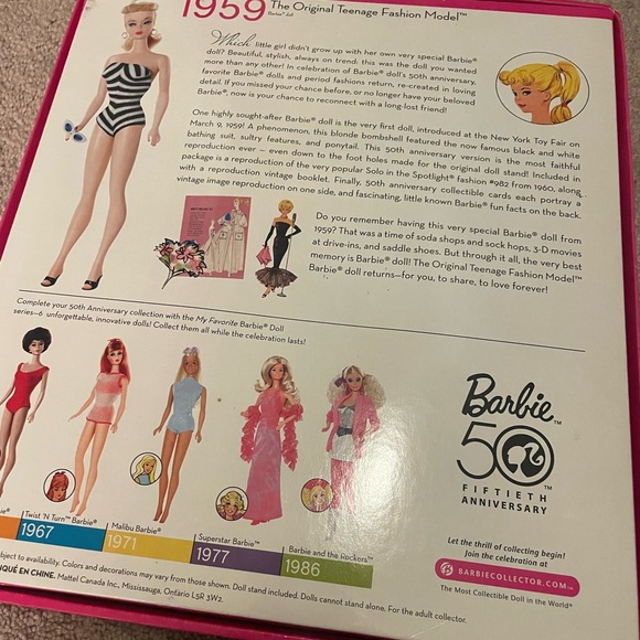My Favorite Barbie The Original Teenage Fashion Barbie (1959 Reproduction) - Picture 7 of 7